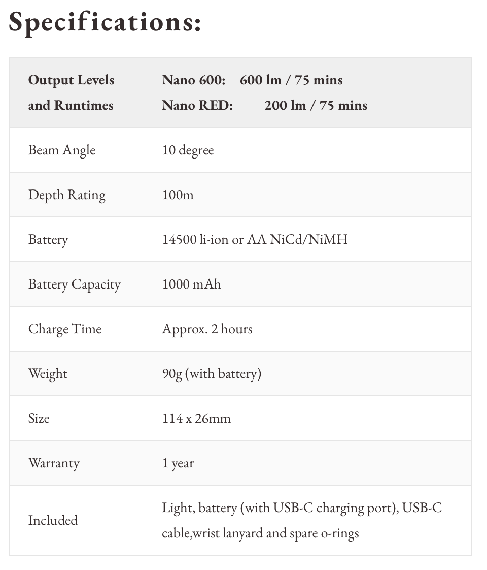 Dive Lantern Nano Light
