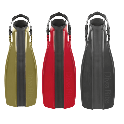 Dive Rite XT Fins with stainless steel spring straps for tech and cave diving