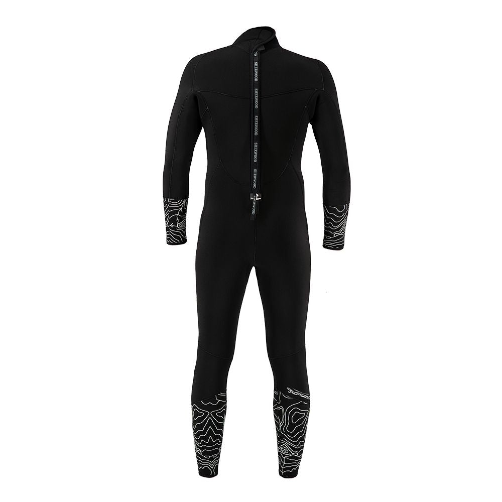Sherwood SSMC 5mm back-zip wetsuit back and chest panel detail