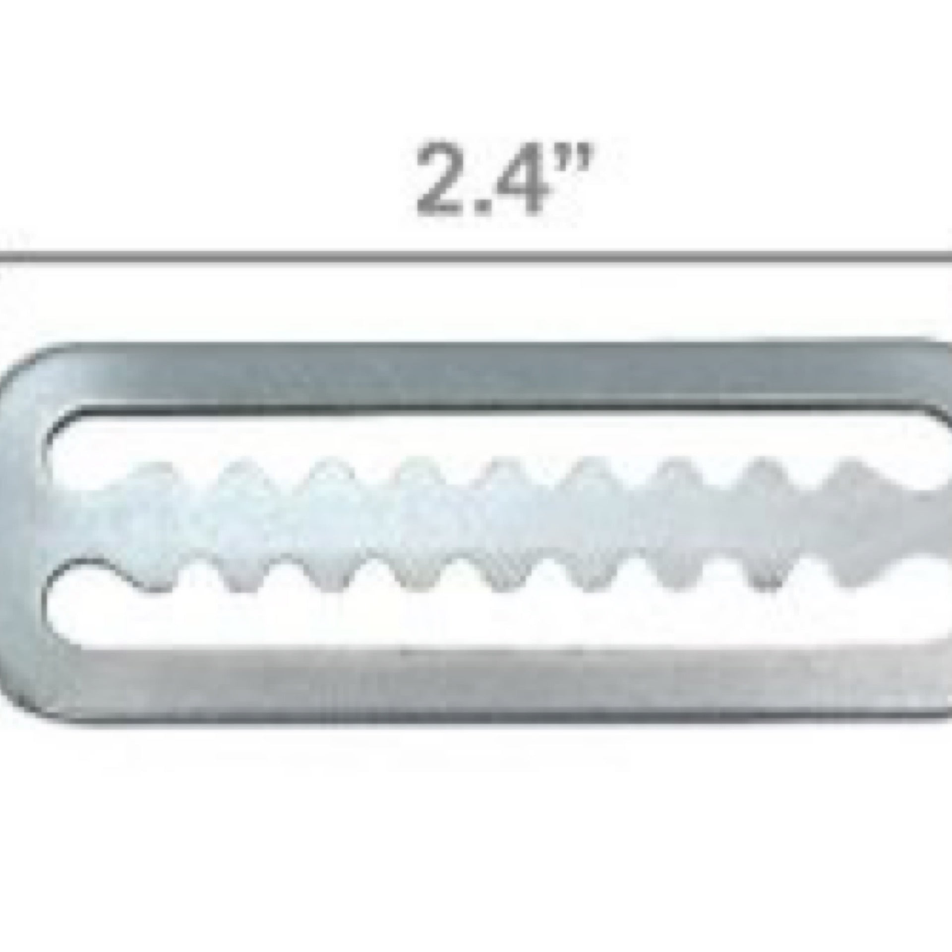 Serrated stainless steel tri-glide for 2-inch backplate harness webbing