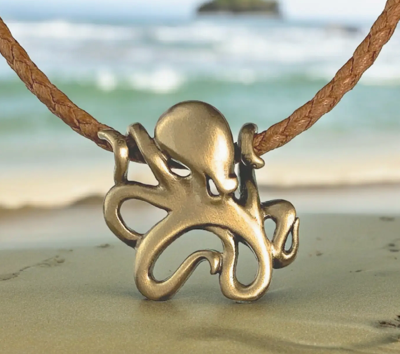 Bronze Octopus Necklace 20"