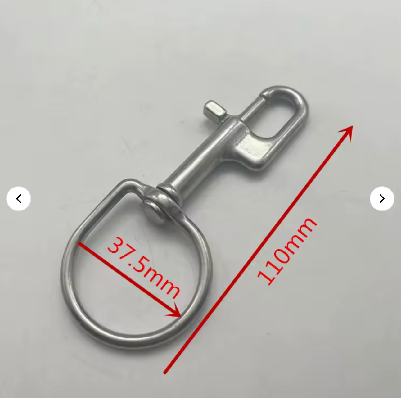 Ergonomic marine-grade stainless steel bolt snap with thumb-shaped profile