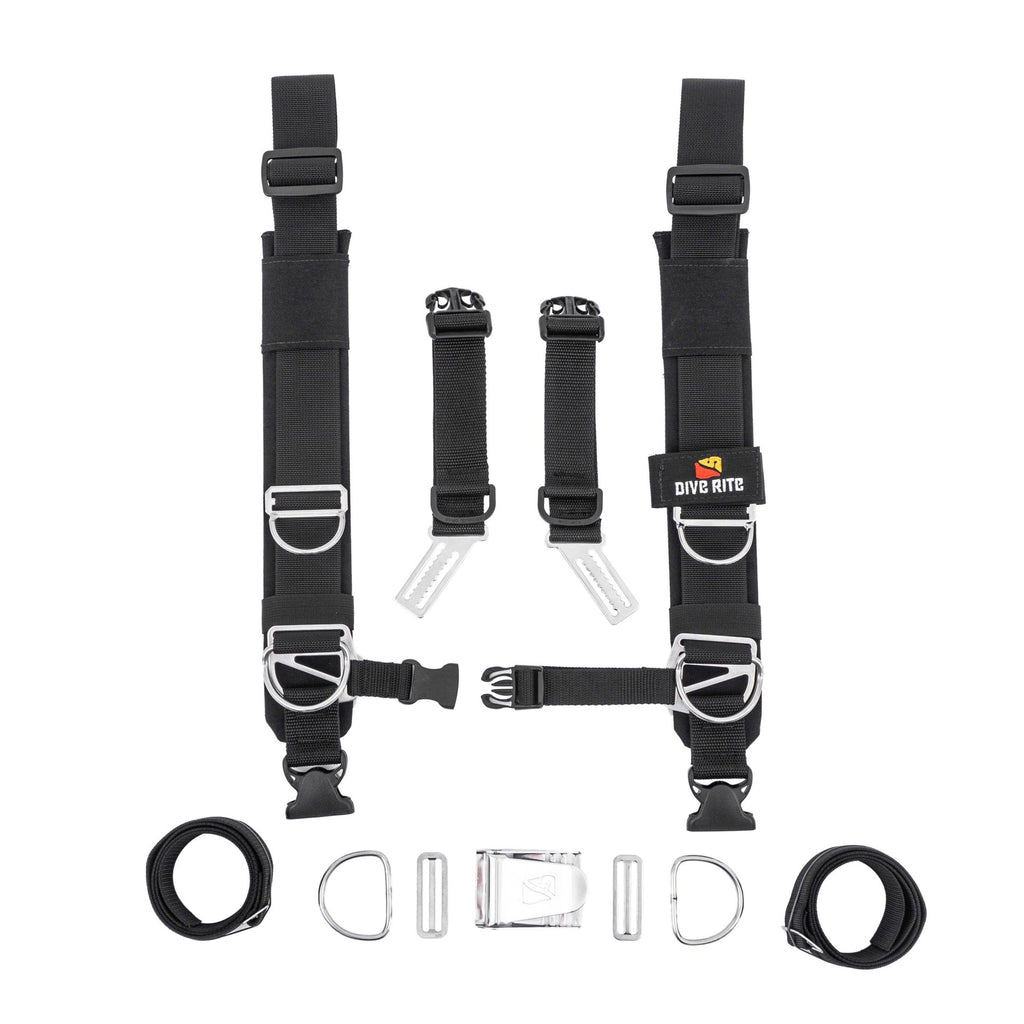 Dive Rite TransPlate Harness without backplate, padded backpack-style straps