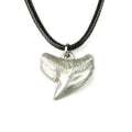 Roland St John pewter shark tooth necklace on smooth 20-inch cord