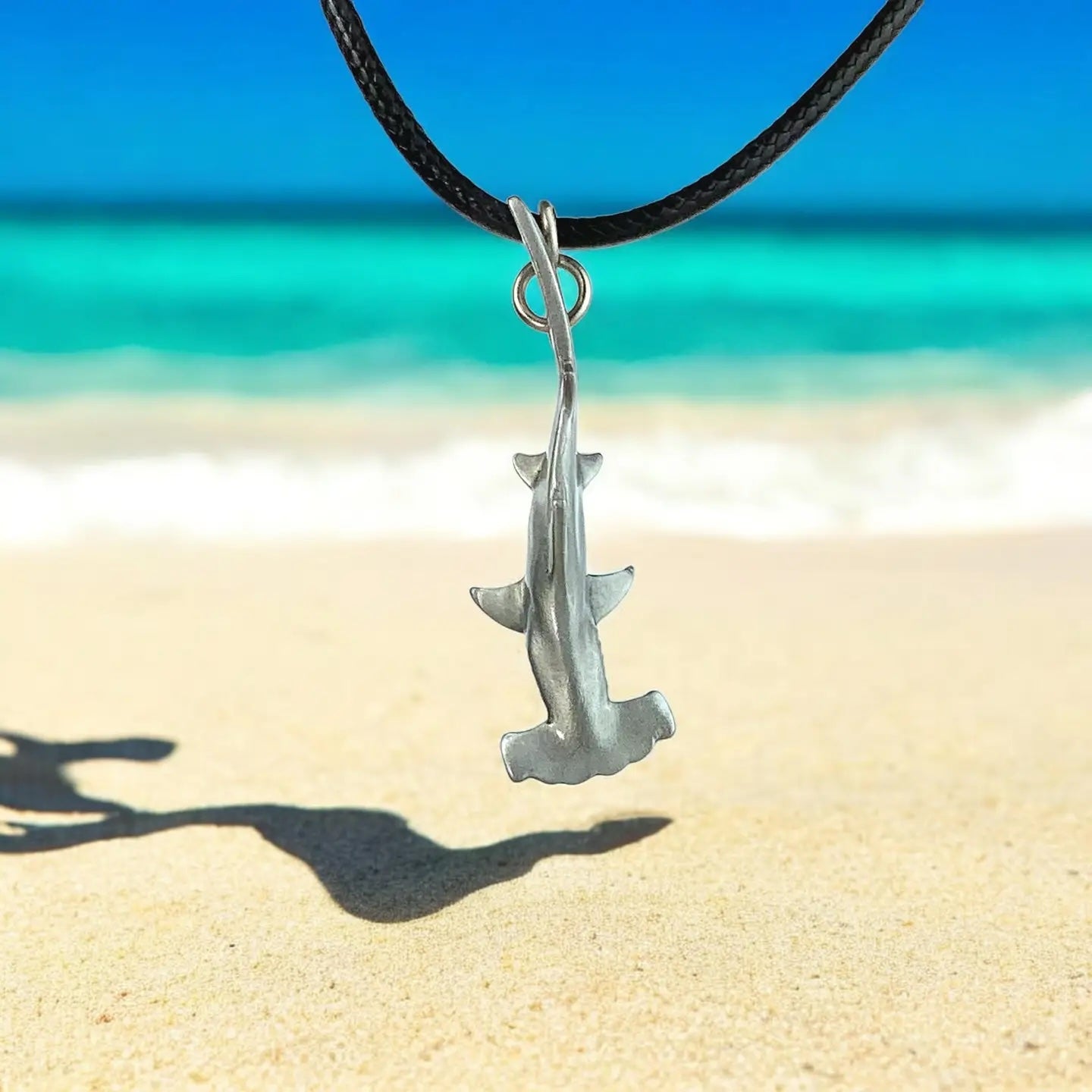 Roland St John Hammerhead pewter pendant on a 20-inch necklace chain