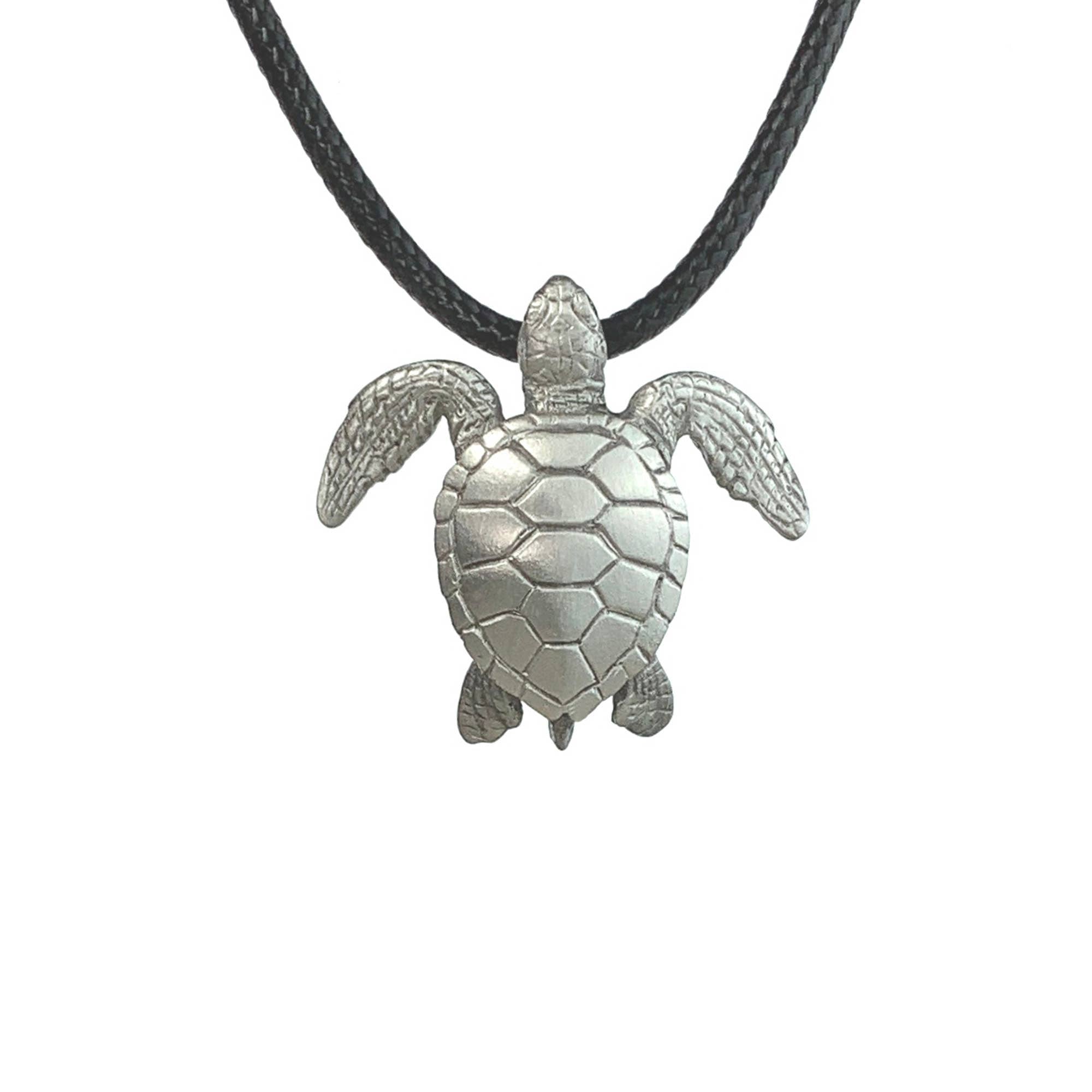 Roland St John sea turtle pewter necklace on 18-inch chain