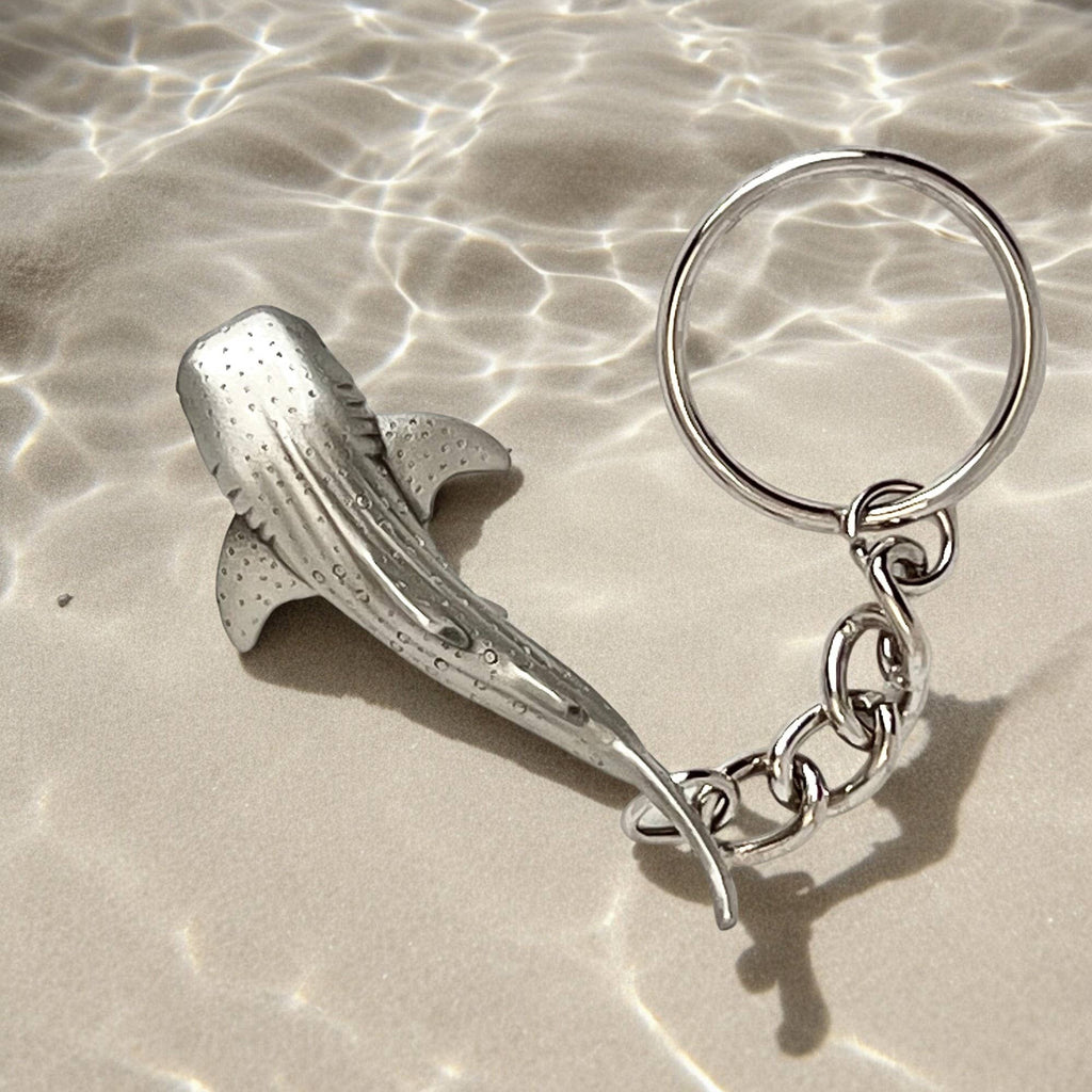 Roland St John whale shark pewter keychain