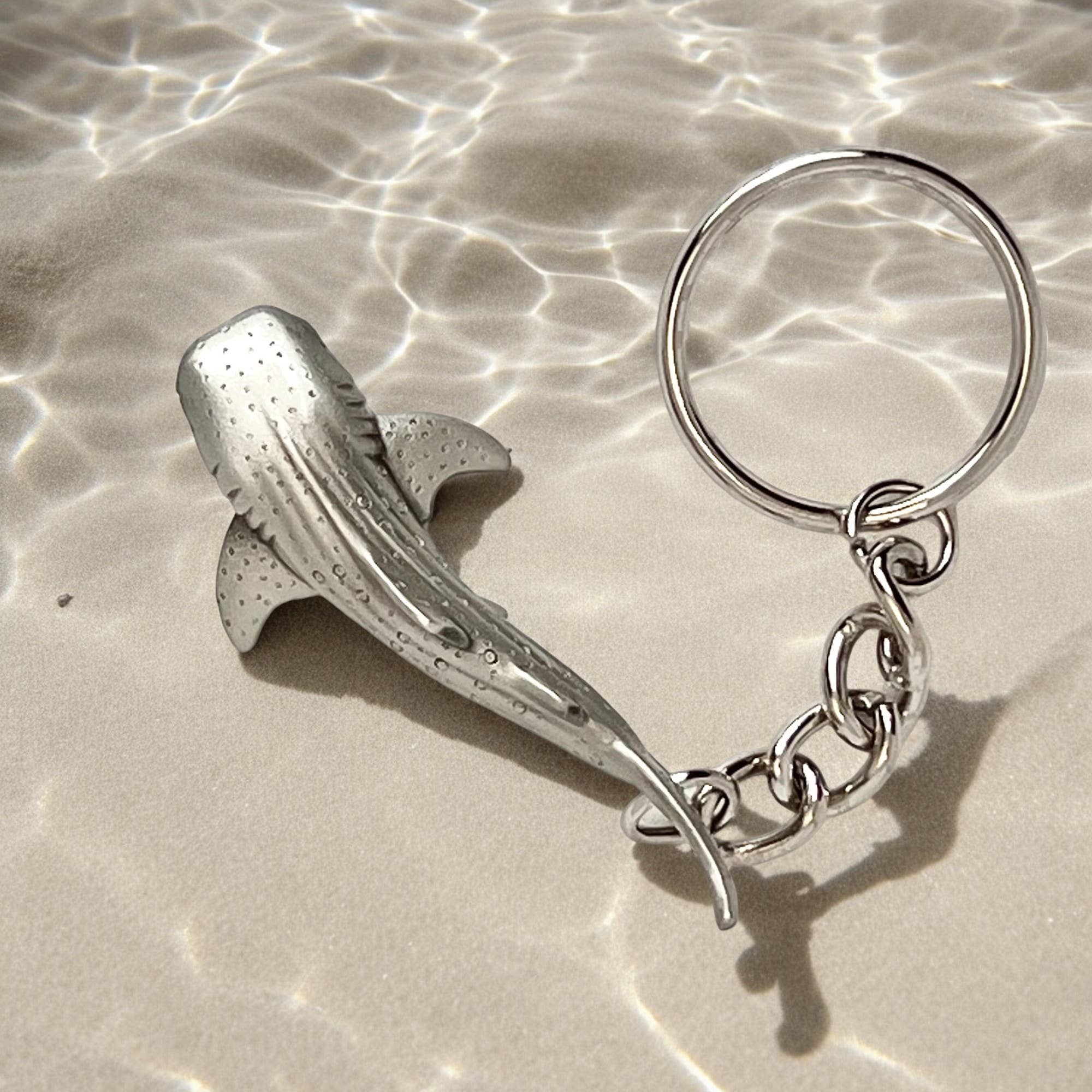 Roland St John whale shark pewter keychain
