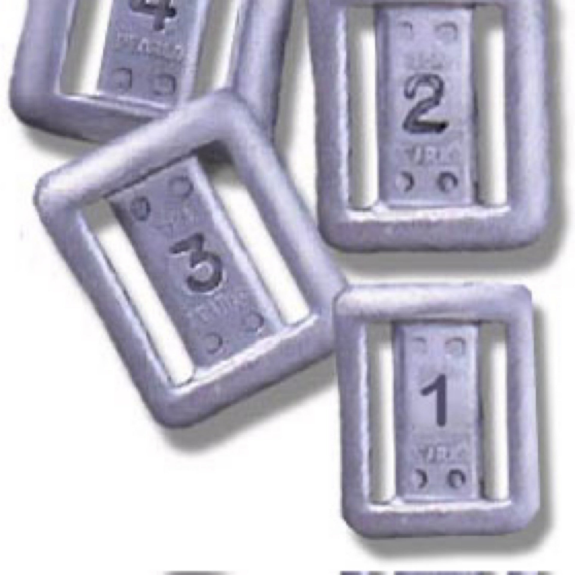 XS Scuba hard lead slot weights with rounded edges for belt use