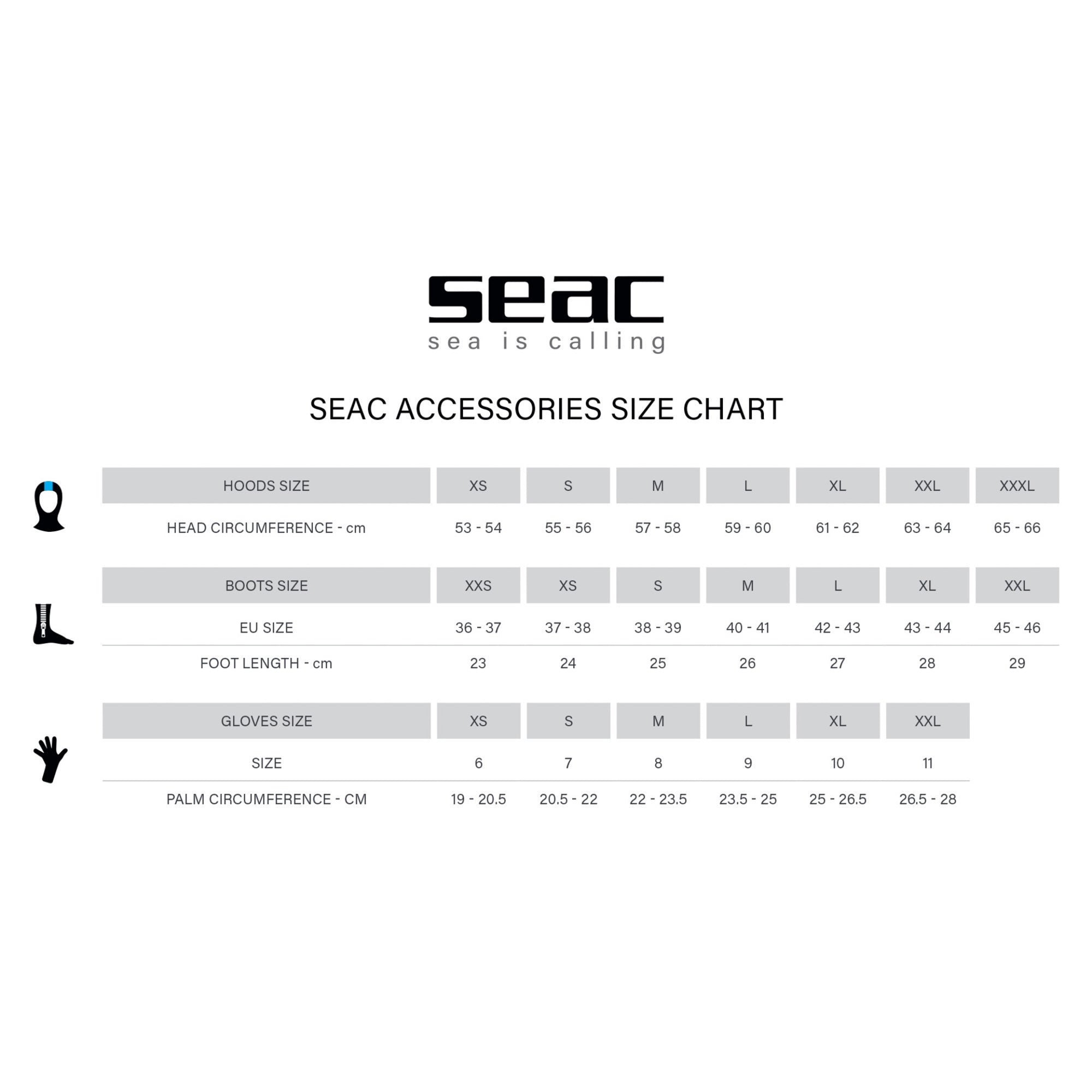 Seac Prime 2mm neoprene sock size and color options