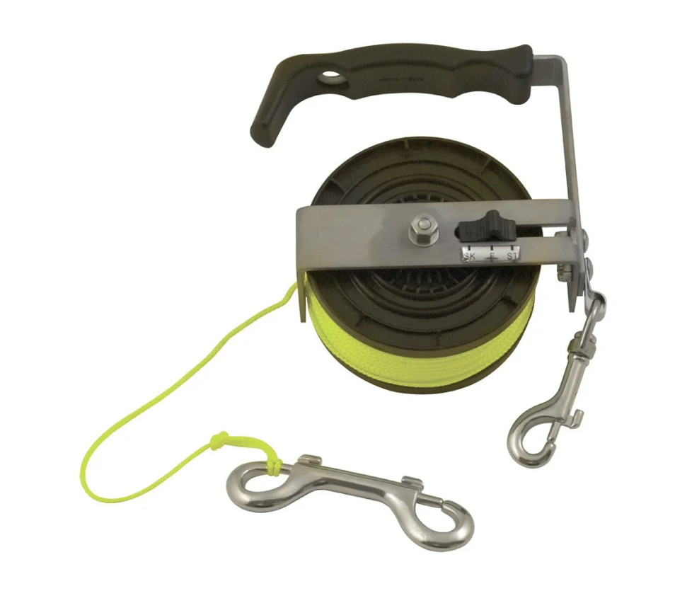 XS Scuba Highland Sport Reel with stainless frame and hi-viz line