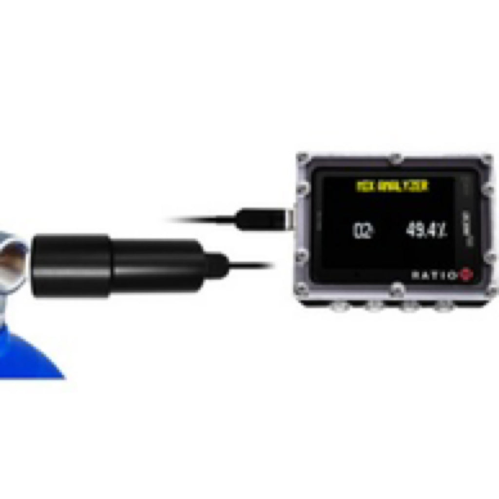Ratio O2 analyzer display and sensor connection detail