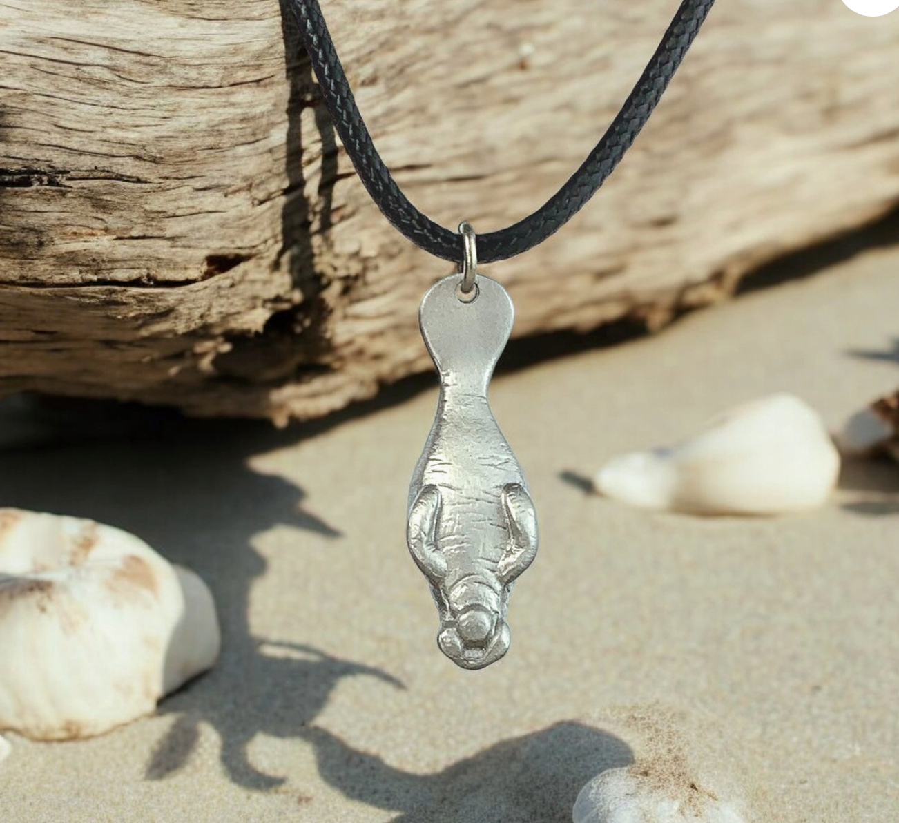 Manatee Pewter Necklace 18"
