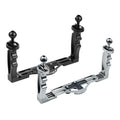 DiveVolk aluminum double handle tray for two-handed underwater housing stability