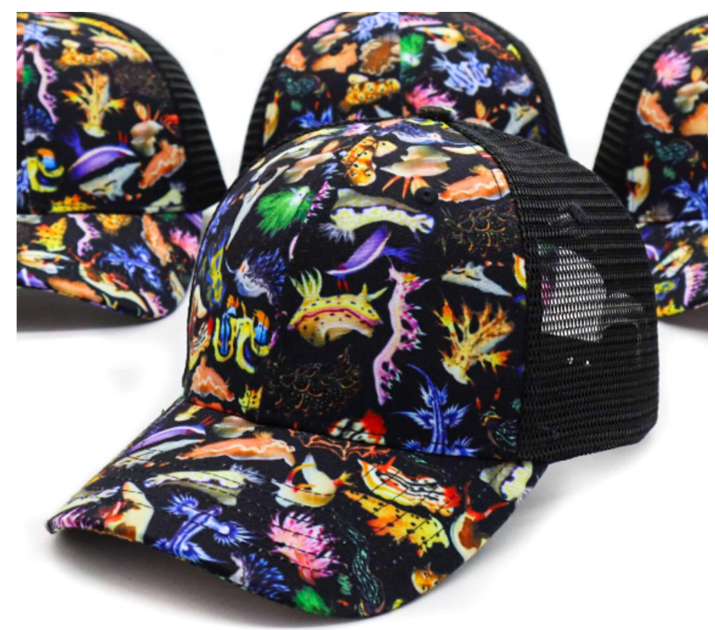 Nudi Wear nudibranch trucker hat for ocean-themed topside wear