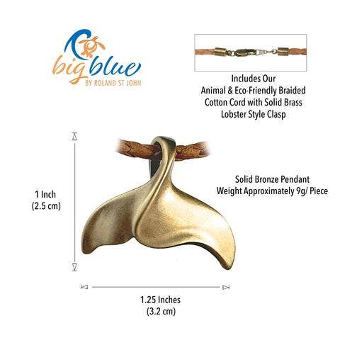 Whale Tail Bronze Necklace 20"