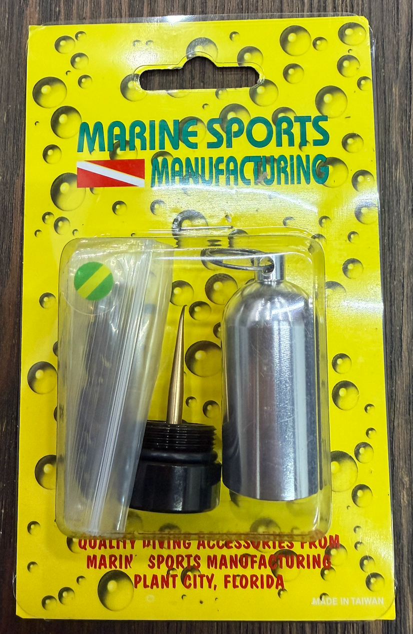 Marine Sports mini tank key ring with brass pick and Viton O-rings