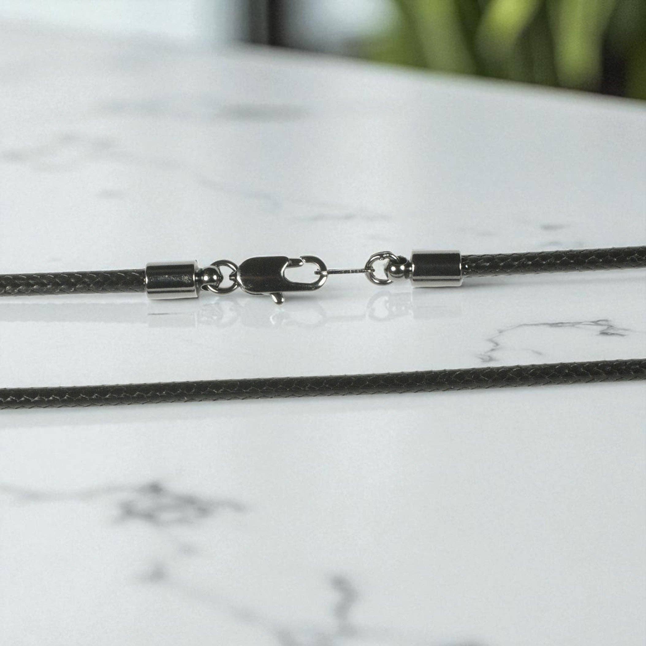 Roland St John 3mm smooth cotton cord 16-inch with black finish clasp