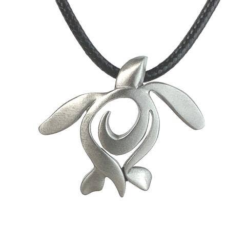 Roland St John sea turtle Honu pewter necklace on 18-inch chain