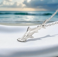 Roland St John mini hammerhead shark pewter necklace on 18-inch chain