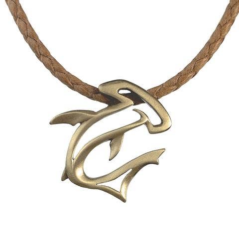 Bronze Hammerhead Shark Necklace 20"