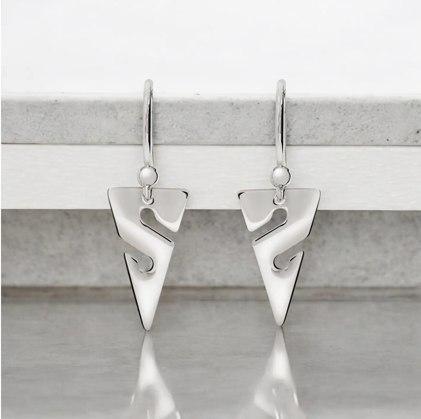 Roland St John Line Arrow cave diving earrings in sterling silver