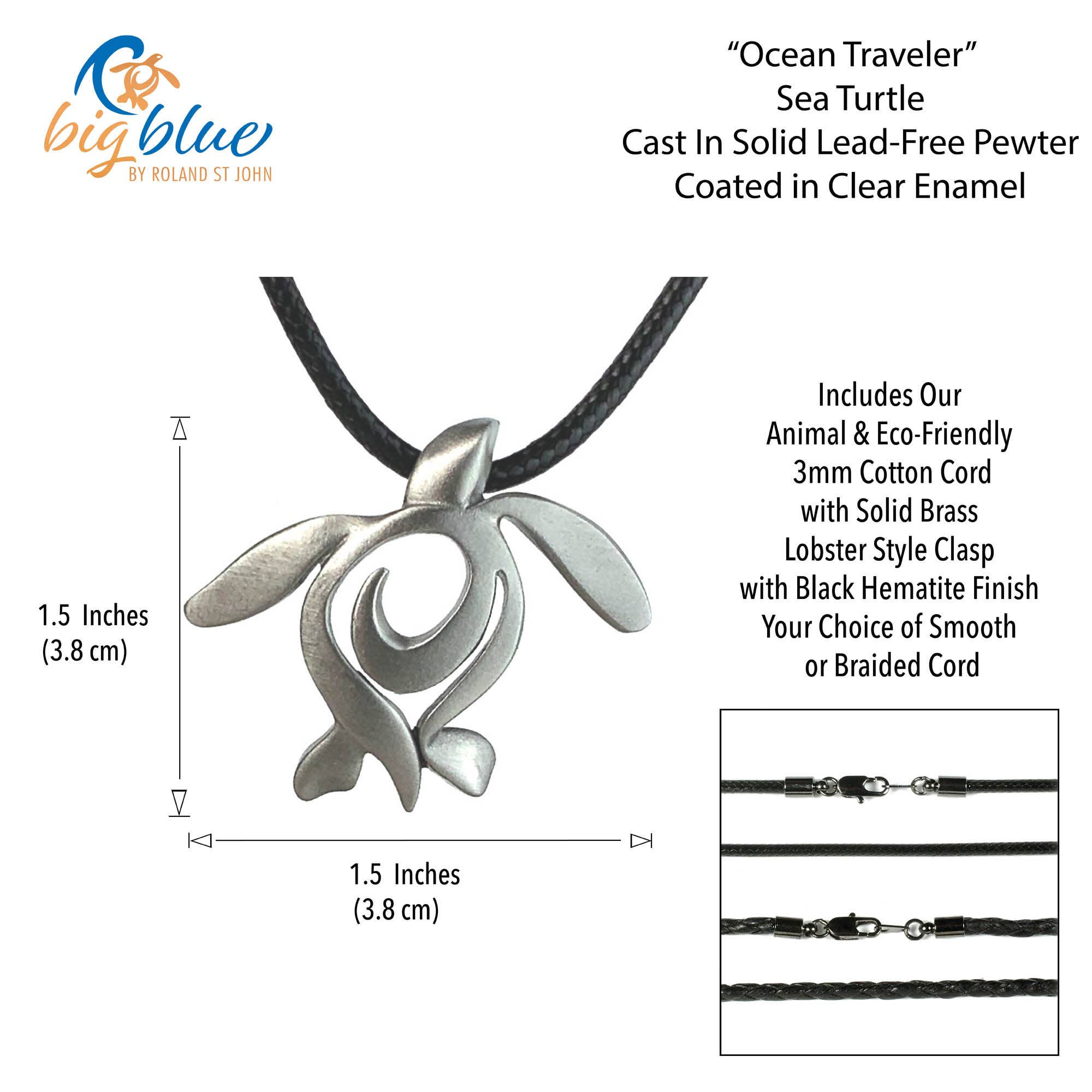 Sea Turtle Honu Necklace 18"