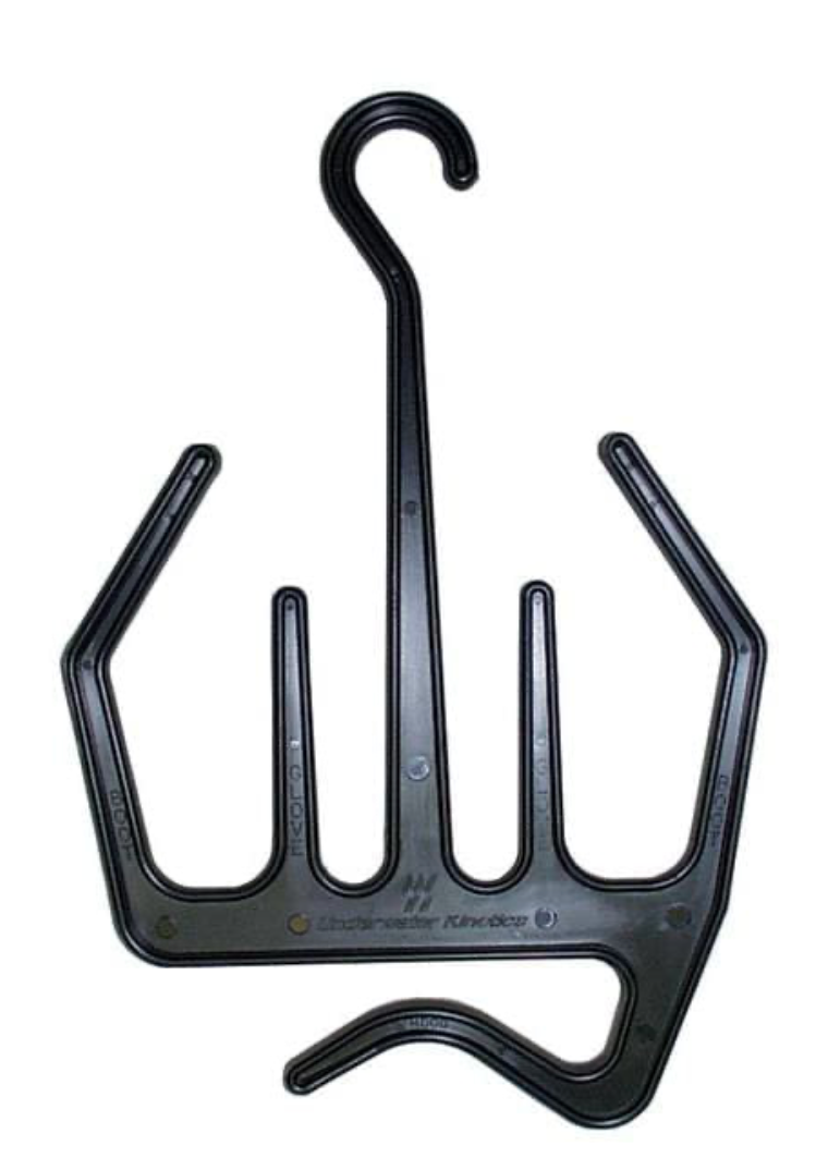 Marine Sports accessory hanger with separate prongs for gloves, boots, and hood