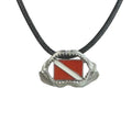 Roland St John shark jaw and dive flag pewter necklace on 20-inch chain