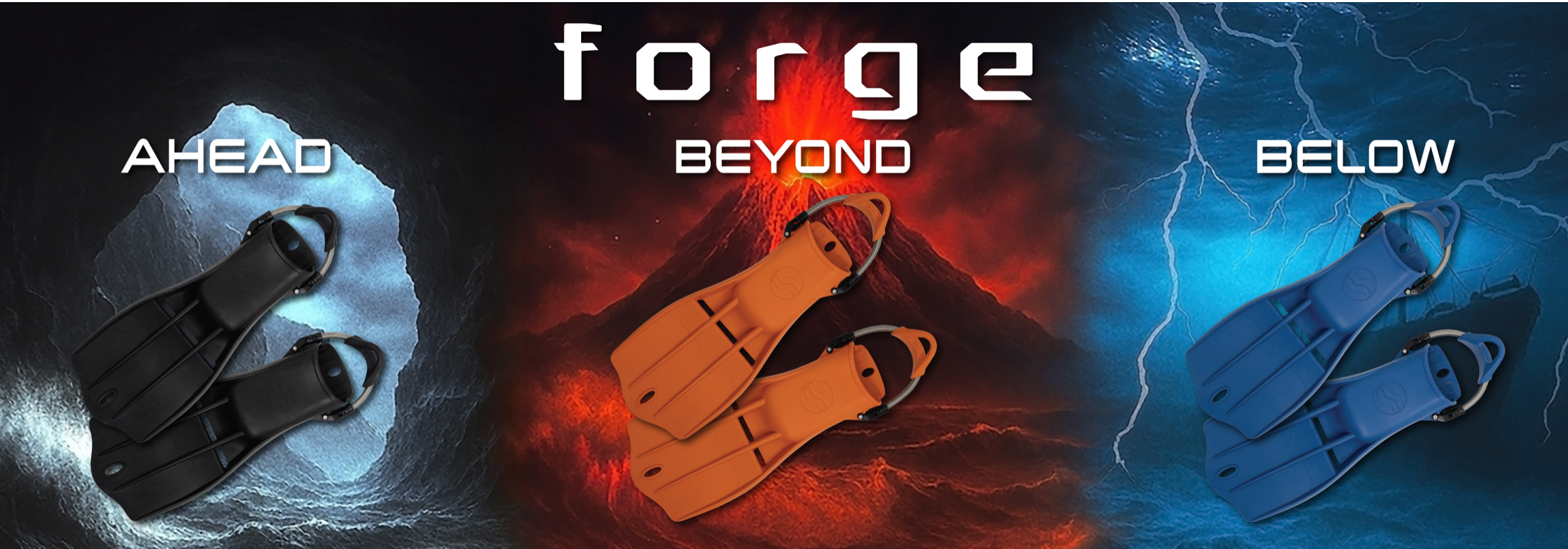 Sherwood Forge open-heel fin with stiff blade and reinforced rails