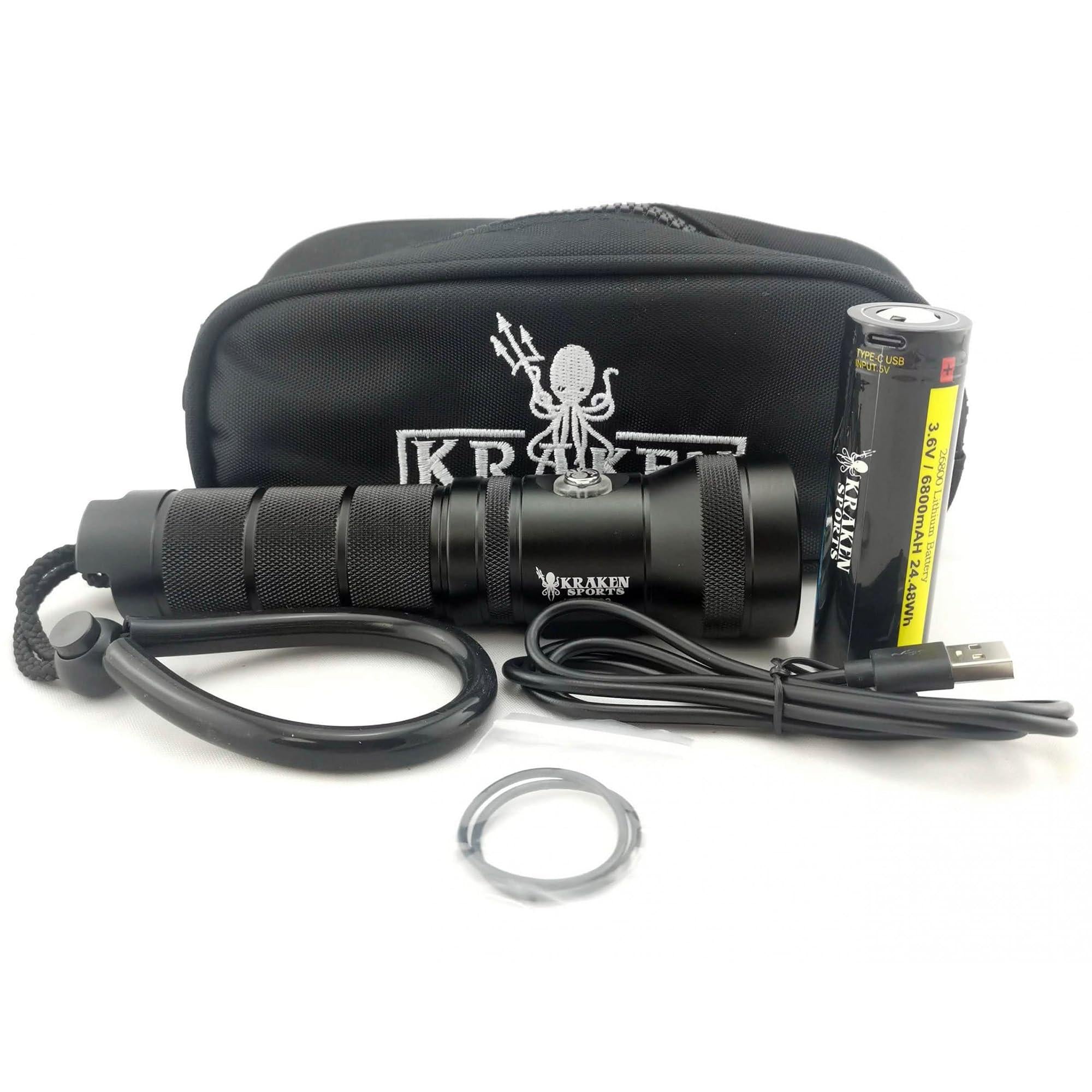 Kraken NR-2500 2500-lumen USB-C rechargeable compact dive light
