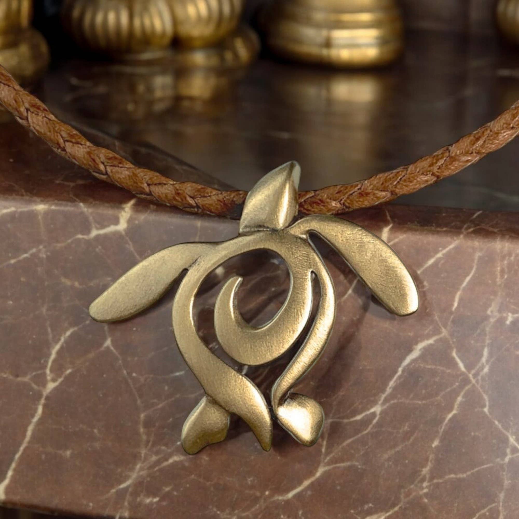 Sea Turtle Bronze Necklace 18"