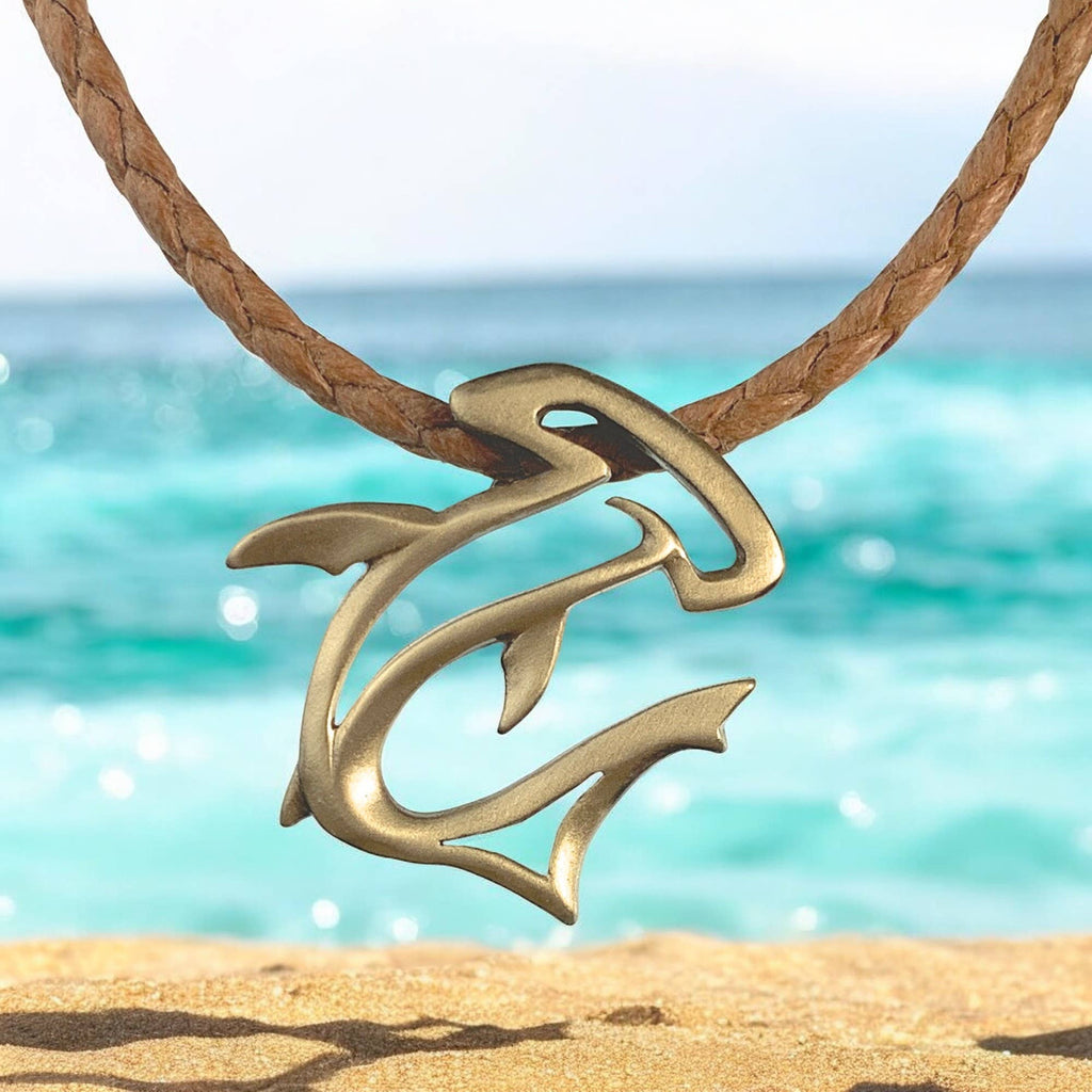 Bronze Hammerhead Shark Necklace 20"