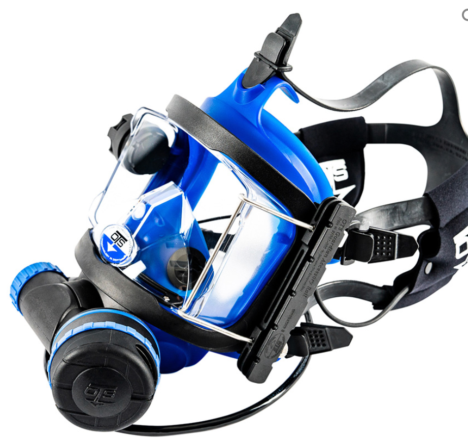 OTS GFFM accessory rail installed on full face mask
