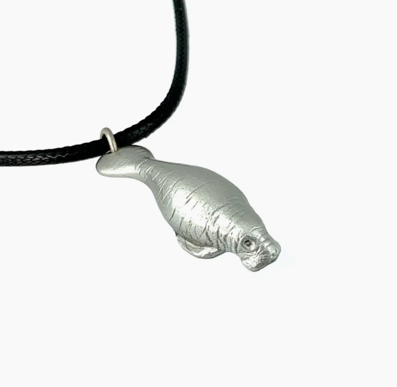 Manatee Pewter Necklace 18"